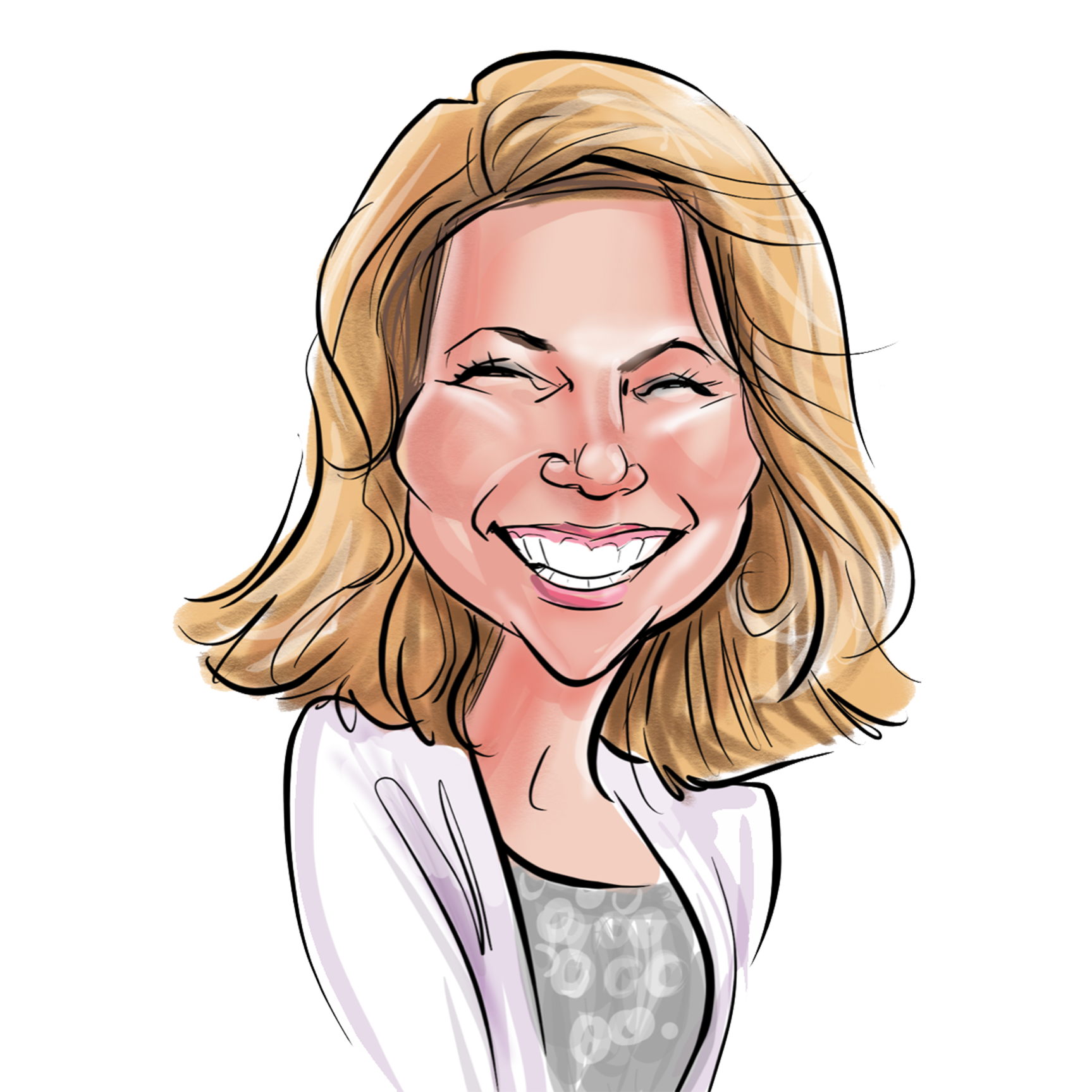 Gail Garrison Caricature Julia Kebanli caricature headshot
